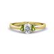 1 - Gemma 7x5 mm Oval Cut Lab Grown Diamond and Peridot Trellis Three Stone Engagement Ring 