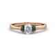 1 - Gemma 7x5 mm Oval Cut Lab Lab Grown Diamond and Created Alexandrite Trellis Three Stone Engagement Ring 