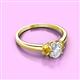 2 - Gemma 7x5 mm Oval Cut Lab Grown Diamond and Citrine Trellis Three Stone Engagement Ring 