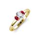 3 - Gemma 7x5 mm Oval Cut Lab Grown Diamond and Ruby Trellis Three Stone Engagement Ring 