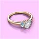 2 - Gemma 7x5 mm Oval Cut Lab Grown Diamond and Aquamarine Trellis Three Stone Engagement Ring 