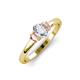 3 - Gemma 7x5 mm Oval Cut Lab Grown Diamond and Morganite Trellis Three Stone Engagement Ring 