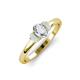 3 - Gemma 7x5 mm Oval Cut Lab Grown Diamond and Opal Trellis Three Stone Engagement Ring 