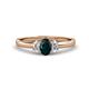 1 - Gemma 7x5 mm Oval Cut London Blue Topaz and Lab Grown Diamond Trellis Three Stone Engagement Ring 