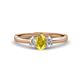 1 - Gemma 7x5 mm Oval Cut Yellow Sapphire and Lab Grown Diamond Trellis Three Stone Engagement Ring 