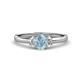 1 - Gemma 7x5 mm Oval Cut Aquamarine and Lab Grown Diamond Trellis Three Stone Engagement Ring 