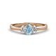 1 - Gemma 7x5 mm Oval Cut Aquamarine and Lab Grown Diamond Trellis Three Stone Engagement Ring 