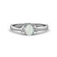 1 - Gemma 7x5 mm Oval Cut Opal and Lab Grown Diamond Trellis Three Stone Engagement Ring 