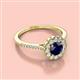 2 - Caline Desire Round Blue Sapphire and Diamond Floral Halo Engagement Ring 
