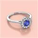2 - Caline Desire Round Tanzanite and Diamond Floral Halo Engagement Ring 