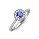 3 - Caline Desire Round Tanzanite and Diamond Floral Halo Engagement Ring 