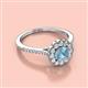 2 - Caline Desire Round Aquamarine and Diamond Floral Halo Engagement Ring 