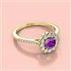 2 - Caline Desire Round Amethyst and Diamond Floral Halo Engagement Ring 