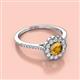 2 - Caline Desire Round Citrine and Diamond Floral Halo Engagement Ring 