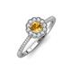 3 - Caline Desire Round Citrine and Diamond Floral Halo Engagement Ring 
