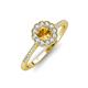 3 - Caline Desire Round Citrine and Diamond Floral Halo Engagement Ring 