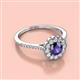2 - Caline Desire Round Iolite and Diamond Floral Halo Engagement Ring 