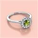 2 - Caline Desire Round Peridot and Diamond Floral Halo Engagement Ring 