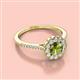 2 - Caline Desire Round Peridot and Diamond Floral Halo Engagement Ring 