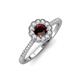3 - Caline Desire Round Red Garnet and Diamond Floral Halo Engagement Ring 
