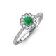 3 - Caline Desire Round Emerald and Diamond Floral Halo Engagement Ring 