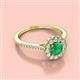 2 - Caline Desire Round Emerald and Diamond Floral Halo Engagement Ring 