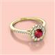 2 - Caline Desire Round Ruby and Diamond Floral Halo Engagement Ring 