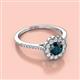 2 - Caline Desire Round London Blue Topaz and Diamond Floral Halo Engagement Ring 