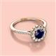 2 - Caline Desire Round Blue Sapphire and Diamond Floral Halo Engagement Ring 