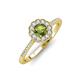3 - Caline Desire Round Peridot and Diamond Floral Halo Engagement Ring 