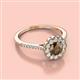 2 - Caline Desire Round Smoky Quartz and Diamond Floral Halo Engagement Ring 