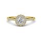 1 - Caline Desire Round Lab Grown Diamond and Natural Diamond Floral Halo Engagement Ring 