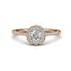 1 - Caline Desire Round Lab Grown Diamond and Natural Diamond Floral Halo Engagement Ring 