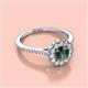 2 - Caline Desire Round Lab Created Alexandrite and Round Diamond Floral Halo Engagement Ring 