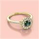 2 - Caline Desire Round Lab Created Alexandrite and Round Diamond Floral Halo Engagement Ring 