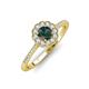 3 - Caline Desire Round Lab Created Alexandrite and Round Diamond Floral Halo Engagement Ring 