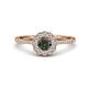 1 - Caline Desire Round Lab Created Alexandrite and Round Diamond Floral Halo Engagement Ring 