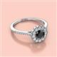 2 - Caline Desire Round Black and White Diamond Floral Halo Engagement Ring 