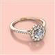2 - Caline Desire Round Lab Grown Diamond and Natural Diamond Floral Halo Engagement Ring 