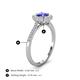 4 - Caline Desire Round Tanzanite and Diamond Floral Halo Engagement Ring 