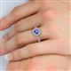 5 - Caline Desire Round Tanzanite and Diamond Floral Halo Engagement Ring 