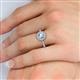 5 - Caline Desire Round Aquamarine and Diamond Floral Halo Engagement Ring 