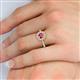 5 - Caline Desire Round Pink Tourmaline and Diamond Floral Halo Engagement Ring 