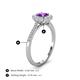 4 - Caline Desire Round Amethyst and Diamond Floral Halo Engagement Ring 