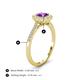 4 - Caline Desire Round Amethyst and Diamond Floral Halo Engagement Ring 