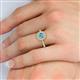 5 - Caline Desire Round Blue Topaz and Diamond Floral Halo Engagement Ring 