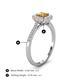 4 - Caline Desire Round Citrine and Diamond Floral Halo Engagement Ring 