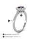 4 - Caline Desire Round Iolite and Diamond Floral Halo Engagement Ring 