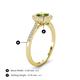 4 - Caline Desire Round Peridot and Diamond Floral Halo Engagement Ring 