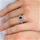 5 - Caline Desire Round Red Garnet and Diamond Floral Halo Engagement Ring 